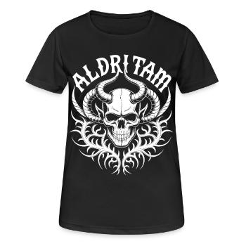 Corne tribale de crâne de flamme - T-shirt respirant Femme - noir - Devant - AI Model Female 172 light (172cm)