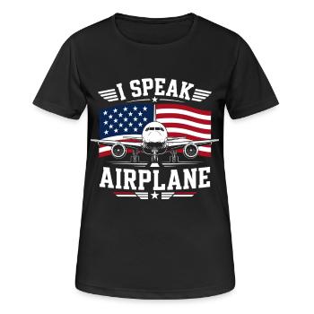 Flugzeug Wartung Techniker Luftfahrt - Frauen T-Shirt atmungsaktiv - Schwarz - Vorne - AI Model Female 172 light (172cm)