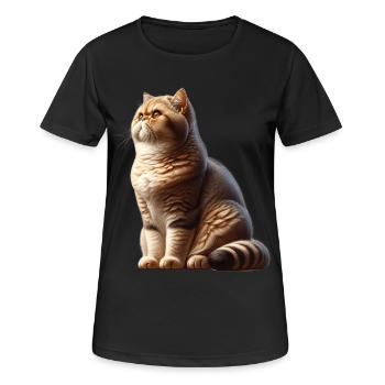 Exotic Shorthair Cat - Women's Breathable T-Shirt - black - Front - AI Model Female 172 light (172cm)