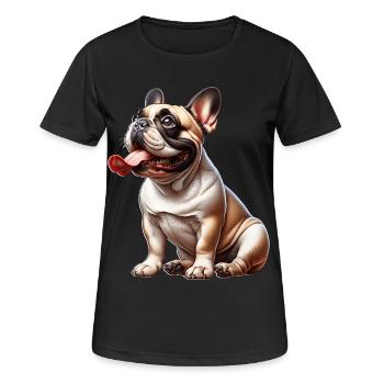 Bouledogue français - T-shirt respirant Femme - noir - Devant - AI Model Female 172 light (172cm)