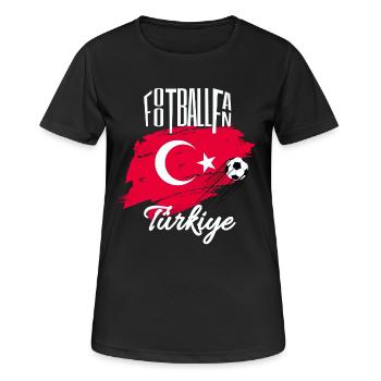 Fussball Fan Türkei - Frauen T-Shirt atmungsaktiv - Schwarz - Vorne - AI Model Female 172 light (172cm)