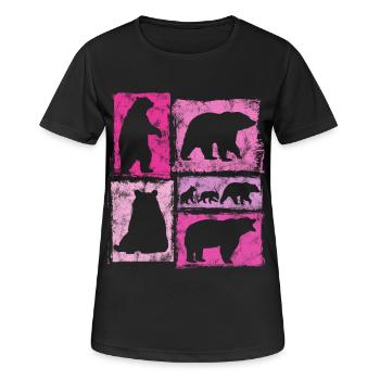Imprimé animal vintage Bears - T-shirt respirant Femme - noir - Devant - AI Model Female 172 light (172cm)