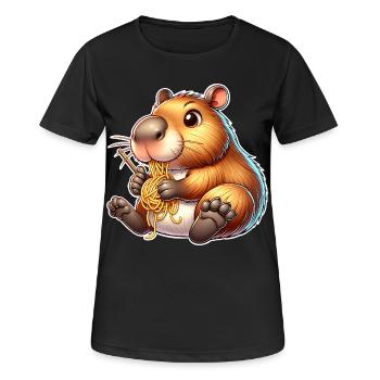 Capybara Pasta - Women's Breathable T-Shirt - black - Front - AI Model Female 172 light (172cm)
