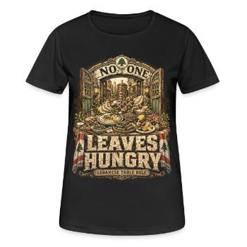 Lebanon Lebanese No One Leaves Hungry - Women's Breathable T-Shirt - black - Front - AI Model Female 172 light (172cm)