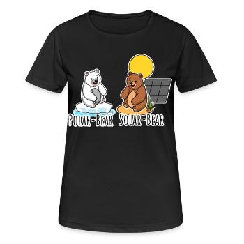 Polar Bär und Solar Bär - Bären Solar PV Anlage - Frauen T-Shirt atmungsaktiv - Schwarz - Vorne - AI Model Female 172 light (172cm)