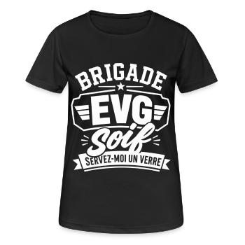 Brigade EVG Soif Servez-moi un Verre - Mariage - T-shirt respirant Femme - noir - Devant - AI Model Female 172 light (172cm)
