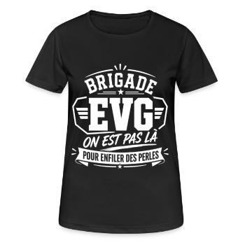 Brigade EVG pas là pour enfiler des perles - T-shirt respirant Femme - noir - Devant - AI Model Female 172 light (172cm)