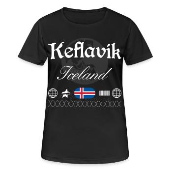 Keflavík Island Streetwear Travel Souvenir - Women's Breathable T-Shirt - black - Front - AI Model Female 172 light (172cm)