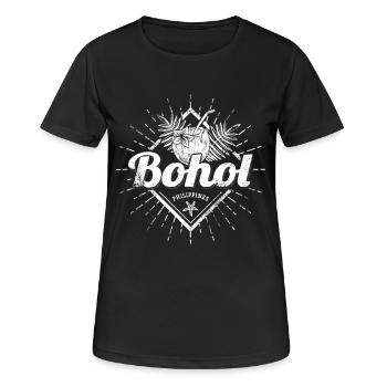 Bohol in Philippines Vintage Coconut Souvenir - Women's Breathable T-Shirt - black - Front - AI Model Female 172 light (172cm)