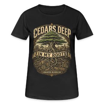 Libanon Libanese Cedars Deep In My Roots - Frauen T-Shirt atmungsaktiv - Schwarz - Vorne - AI Model Female 172 light (172cm)