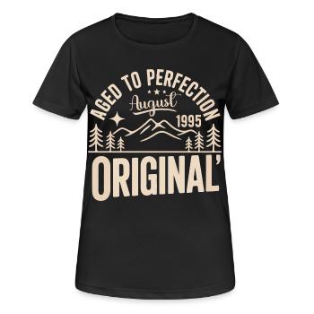 August 1995 – Legende der Gipfel und Berge - Frauen T-Shirt atmungsaktiv - Schwarz - Vorne - AI Model Female 172 light (172cm)