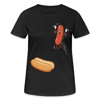 Hot-dogs, saucisses, barbecue, grill, barbecue - T-shirt respirant Femme - noir - Devant - AI Model Female 172 light (172cm)