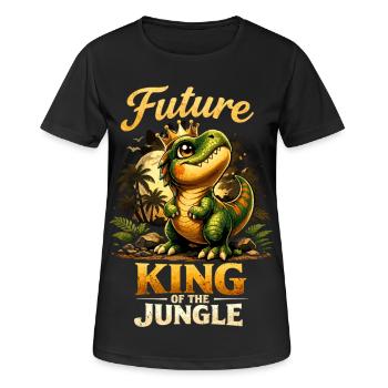 Futur Roi T-Rex – Petit Dino Fier - T-shirt respirant Femme - noir - Devant - AI Model Female 172 light (172cm)