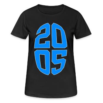 21 ANS 2005 21E ANNIVERSAIRE - T-shirt respirant Femme - noir - Devant - AI Model Female 172 light (172cm)
