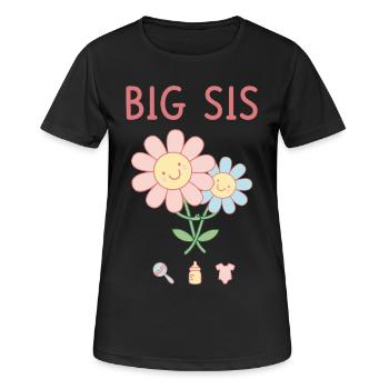 Geschlechterenthüllung: Big Sis Big Sister Babyparty-Team - Frauen T-Shirt atmungsaktiv - Schwarz - Vorne - AI Model Female 172 light (172cm)
