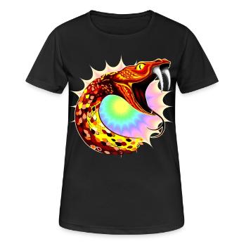 Kosmische Schlange - Frauen T-Shirt atmungsaktiv - Schwarz - Vorne - AI Model Female 172 light (172cm)