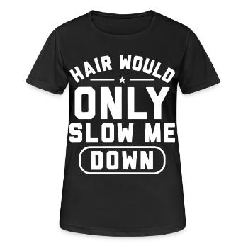 Kahler Humor Rasierter Kopf | Funny Man-Geschenk - Frauen T-Shirt atmungsaktiv - Schwarz - Vorne - AI Model Female 172 light (172cm)