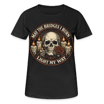 Gothic Skeleton Skull Quote Rock Humor - Women's Breathable T-Shirt - black - Front - AI Model Female 172 light (172cm)