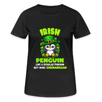 Irish shenanigan penguin - Women's Breathable T-Shirt - black - Front - AI Model Female 172 light (172cm)