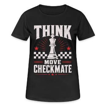 Échecs Échec et mat Pensez à Chemise Move - T-shirt respirant Femme - noir - Devant - AI Model Female 172 light (172cm)