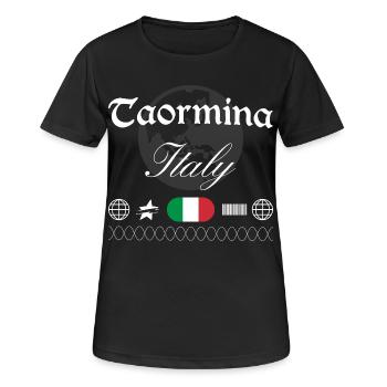 Taormina Italien Streetwear Reise Souvenir - Frauen T-Shirt atmungsaktiv - Schwarz - Vorne - AI Model Female 172 light (172cm)