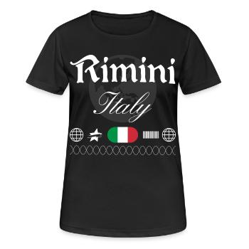 Rimini Italien Streetwear Reise Souvenir - Frauen T-Shirt atmungsaktiv - Schwarz - Vorne - AI Model Female 172 light (172cm)