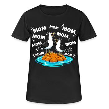 Mom Mom Mom - Lustige Möwen Kinder - Frauen T-Shirt atmungsaktiv - Schwarz - Vorne - AI Model Female 172 light (172cm)