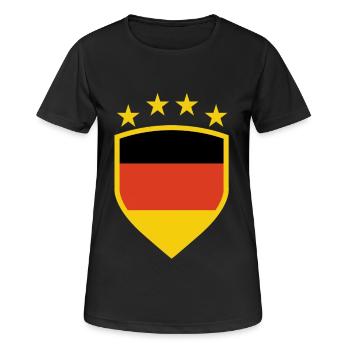 Blason allemand avec couleurs du drapeau - T-shirt respirant Femme - noir - Devant - AI Model Female 172 light (172cm)