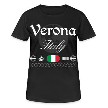Verona Italien Streetwear Reise Souvenir - Frauen T-Shirt atmungsaktiv - Schwarz - Vorne - AI Model Female 172 light (172cm)