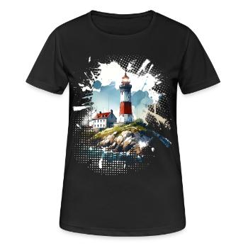 Leuchtturm - Frauen T-Shirt atmungsaktiv - Schwarz - Vorne - AI Model Female 172 light (172cm)