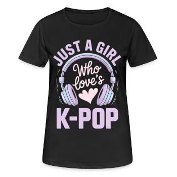 k pop - T-shirt respirant Femme - noir - Devant - AI Model Female 172 light (172cm)