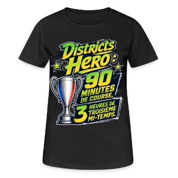 Districts Hero troisième mi-temps - Frauen T-Shirt atmungsaktiv - Schwarz - Vorne - AI Model Female 172 light (172cm)