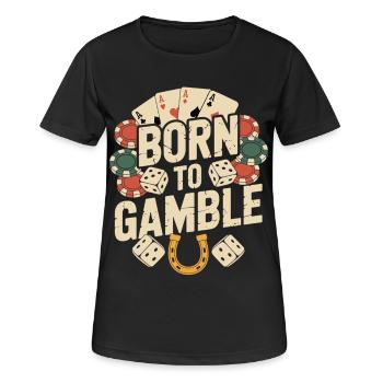 Motif de jeu avec cartes et jetons - T-shirt respirant Femme - noir - Devant - AI Model Female 172 light (172cm)