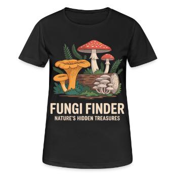 Pilze sammeln Geschenkidee für Pilzfreunde - Frauen T-Shirt atmungsaktiv - Schwarz - Vorne - AI Model Female 172 light (172cm)