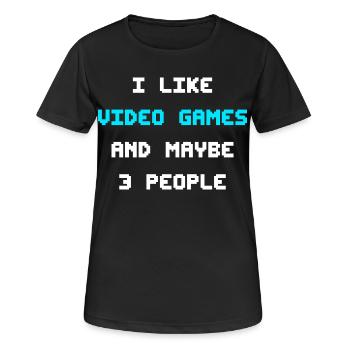 I Like Video Games And Maybe 3 People Videospiele - Women's Breathable T-Shirt - black - Front - AI Model Female 172 light (172cm)