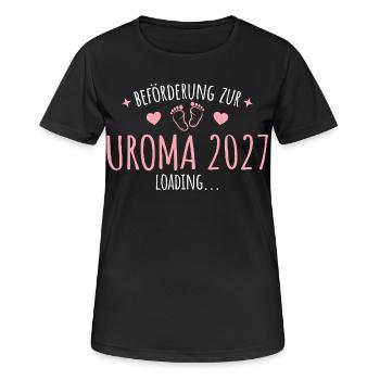Schwangerschaft Verkünden Uroma 2027 - Frauen T-Shirt atmungsaktiv - Schwarz - Vorne - AI Model Female 172 light (172cm)