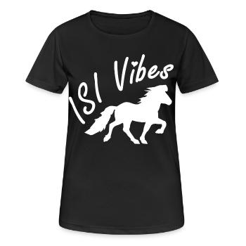 Magnifique cheval islandais en tölt – ISI Vibes - T-shirt respirant Femme - noir - Devant - AI Model Female 172 light (172cm)