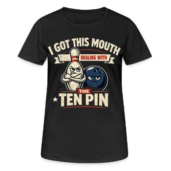 Bowling Humour Drôle Joueur Sport Cadeau - T-shirt respirant Femme - noir - Devant - AI Model Female 172 light (172cm)
