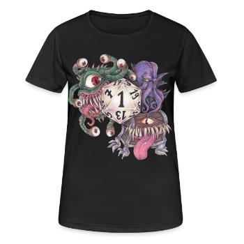 Échec du cadeau de dés D20 sur table de jeu de rôle - T-shirt respirant Femme - noir - Devant - AI Model Female 172 light (172cm)