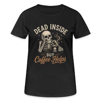 Dead Inside Coffee aide l’humour de bureau - T-shirt respirant Femme - noir - Devant - AI Model Female 172 light (172cm)
