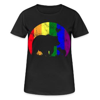 LGBT Gay Pride Stolze Mama Bär - Frauen T-Shirt atmungsaktiv - Schwarz - Vorne - AI Model Female 172 light (172cm)