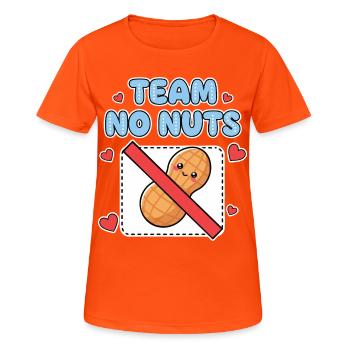 Gender Reveal Team No Nuts Team Mädchen Team Pink - Frauen T-Shirt atmungsaktiv - Neonorange - Vorne - AI Model Female 172 dark (172cm)
