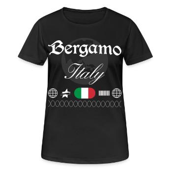 Bergamo Italien Streetwear Reise Souvenir - Frauen T-Shirt atmungsaktiv - Schwarz - Vorne - AI Model Female 172 light (172cm)