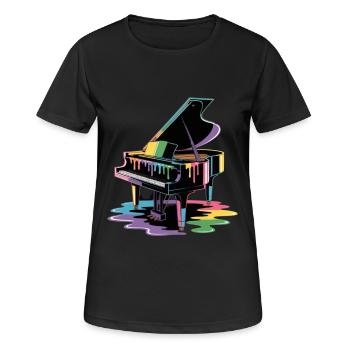 Klavier - Frauen T-Shirt atmungsaktiv - Schwarz - Vorne - AI Model Female 172 light (172cm)