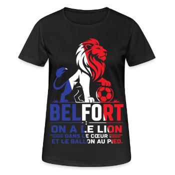 Belfort Lion Foot - Frauen T-Shirt atmungsaktiv - Schwarz - Vorne - AI Model Female 172 light (172cm)