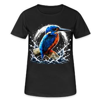 Low-Poly-Eisvögel-Design - Frauen T-Shirt atmungsaktiv - Schwarz - Vorne - AI Model Female 172 light (172cm)