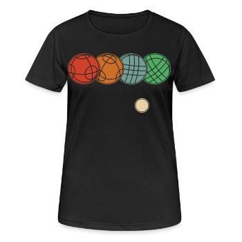 Boccia Und Petanque Grafik Bocciakugeln - Frauen T-Shirt atmungsaktiv - Schwarz - Vorne - AI Model Female 172 light (172cm)
