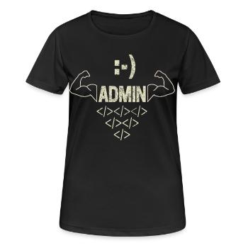 Admin Administrator IT Sysadmin and Computer Scientist - Women's Breathable T-Shirt - black - Front - AI Model Female 172 light (172cm)