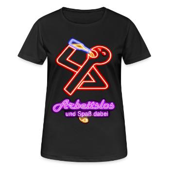 Arbeitslos und Spaß dabei! - Frauen T-Shirt atmungsaktiv - Schwarz - Vorne - AI Model Female 172 light (172cm)