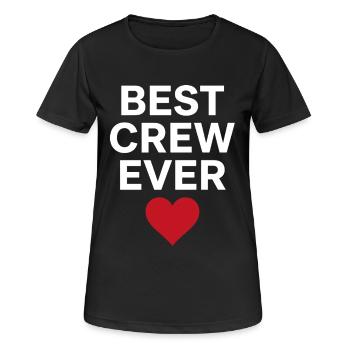 Best Crew Ever Herz Team Spruch - Frauen T-Shirt atmungsaktiv - Schwarz - Vorne - AI Model Female 172 light (172cm)